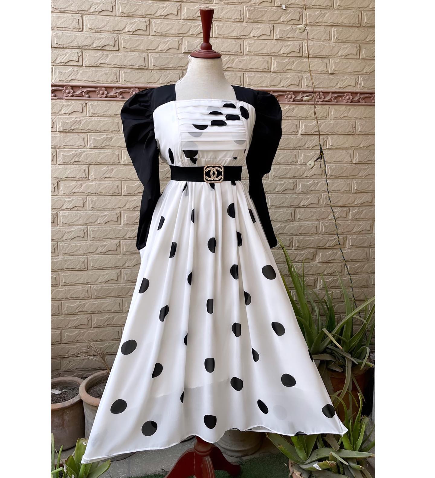 Polka Style Frock with Chain Belt