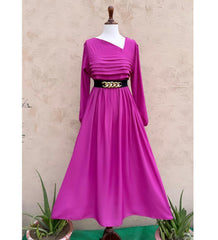 Plated Body Style Frock with Chain Belt