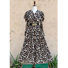 Leopard Print Plated Body Style Frock