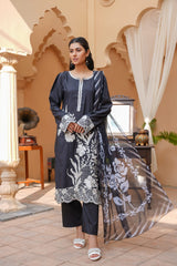 Embroidered Beauty Korean Silk 3-Piece Suit