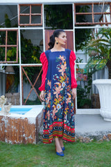 Italian Georgette Maxi with Floral Detailing